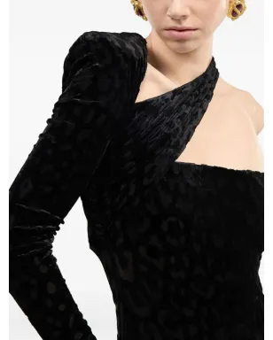 Roberto Cavalli アシンメトリックベルベットドレス - サムネイル5