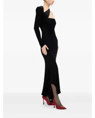 Roberto Cavalli アシンメトリックベルベットドレス - サムネイル3