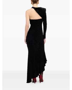 Roberto Cavalli アシンメトリックベルベットドレス - サムネイル4