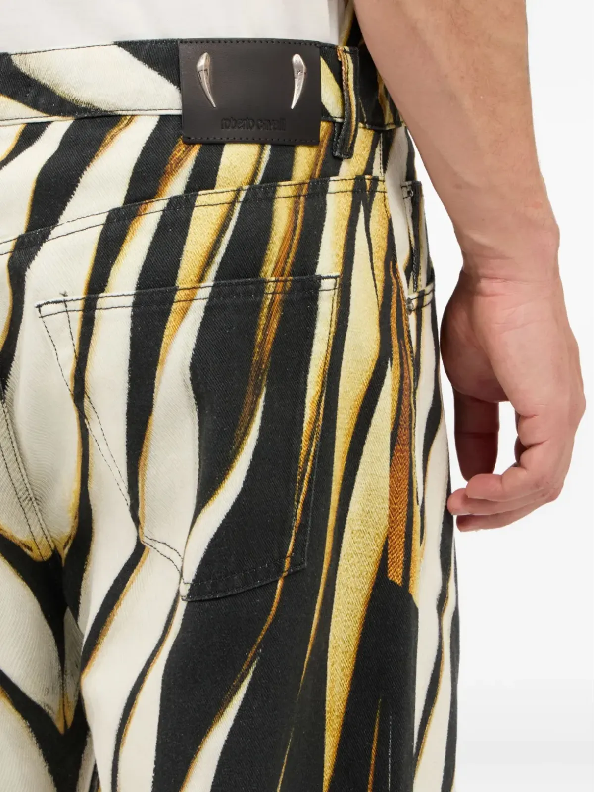 Roberto Cavalli 炎柄パンツ - ブラック - 画像5