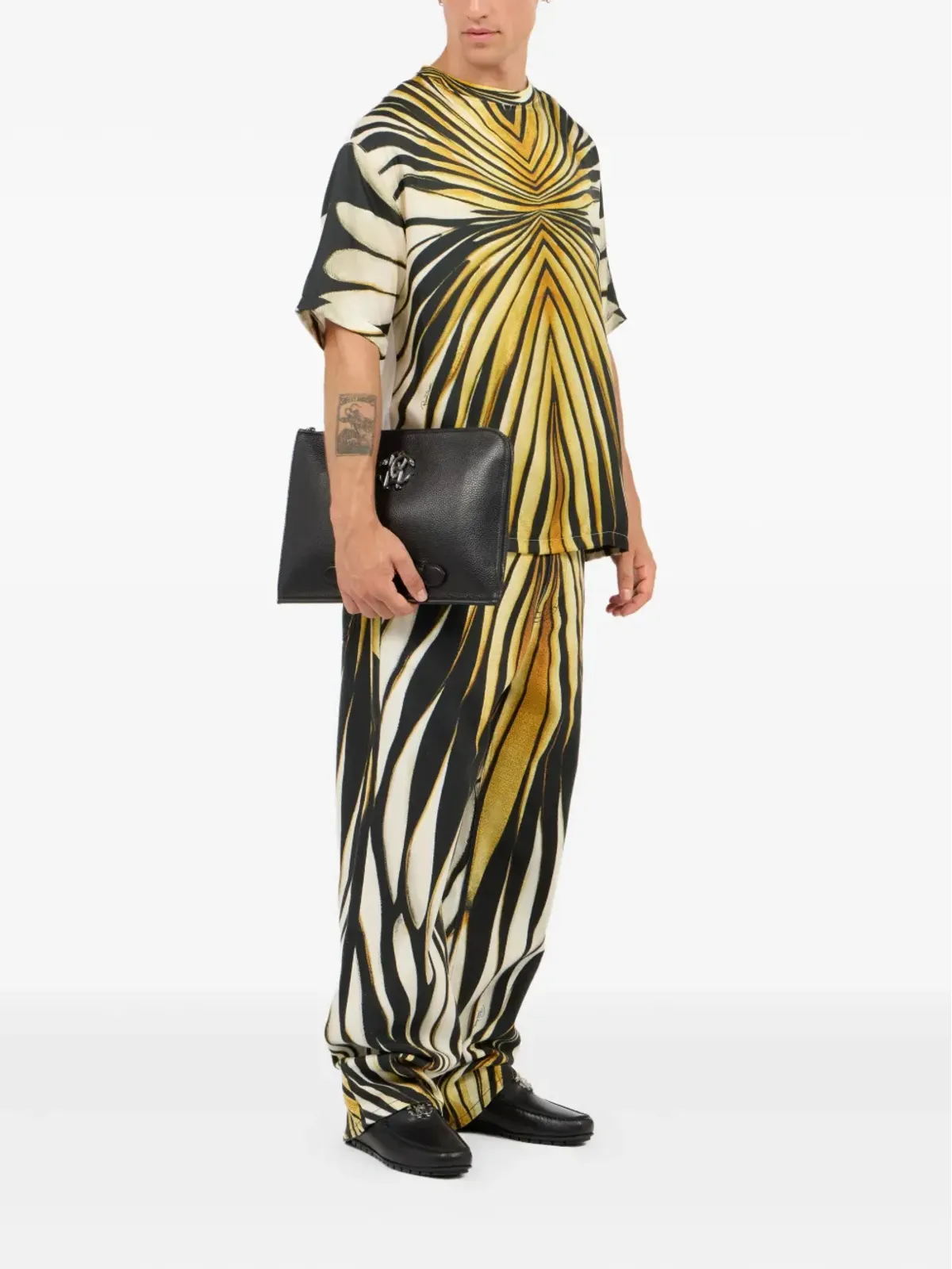 Roberto Cavalli 炎柄パンツ - ブラック - 画像2