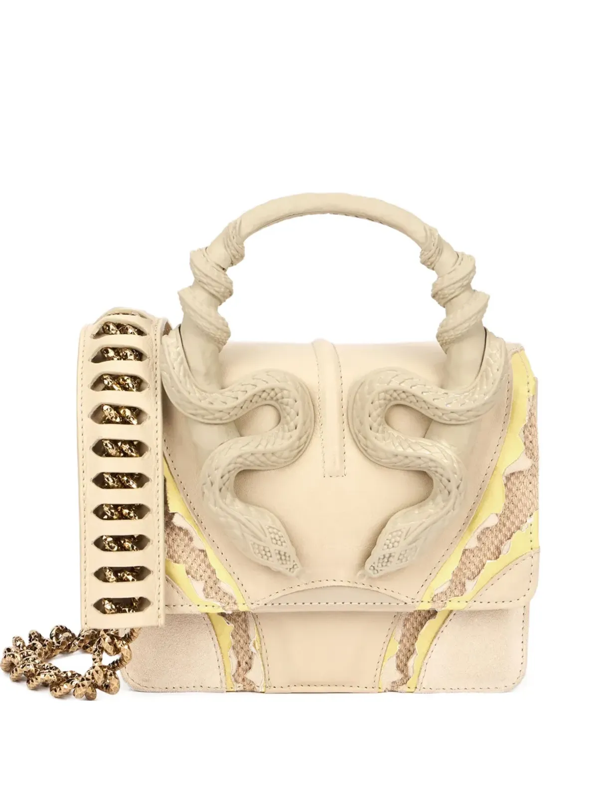 Roberto Cavalli 蛇モチーフ付きチェーンストラップショルダーバッグ - 画像1