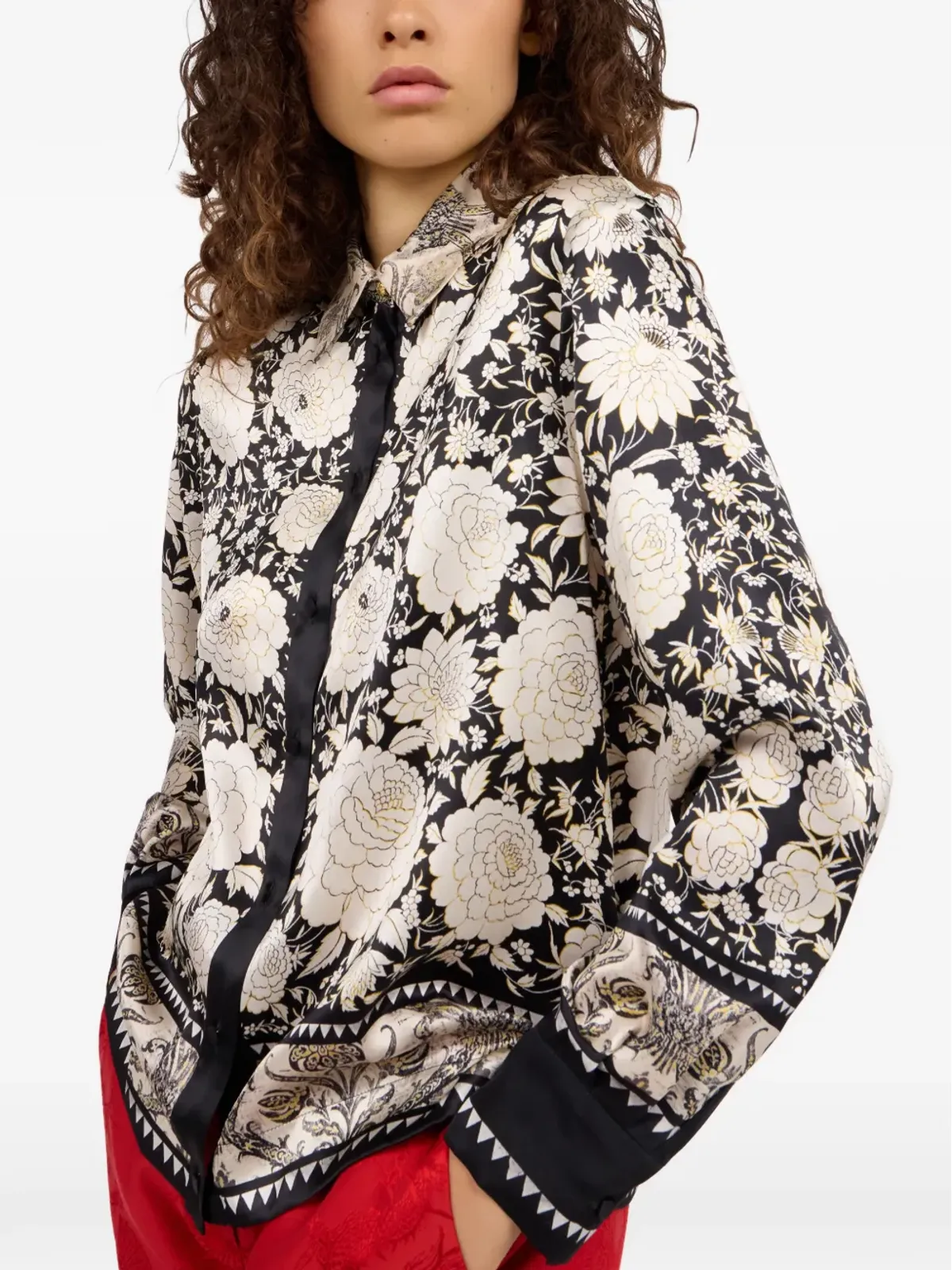 Roberto Cavalli 花柄プリントシャツ - 画像5