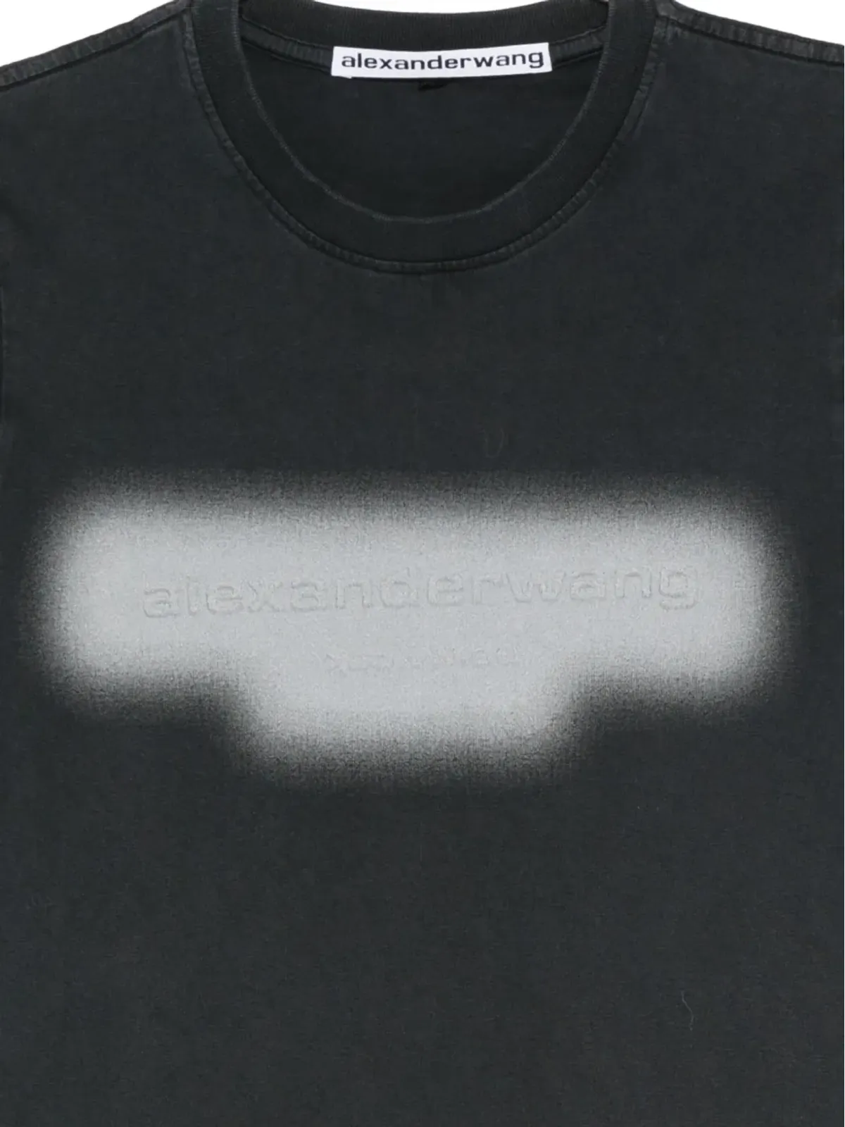 Alexander Wang エンボス加工 グラフィックプリントTシャツ ブラック - 画像3