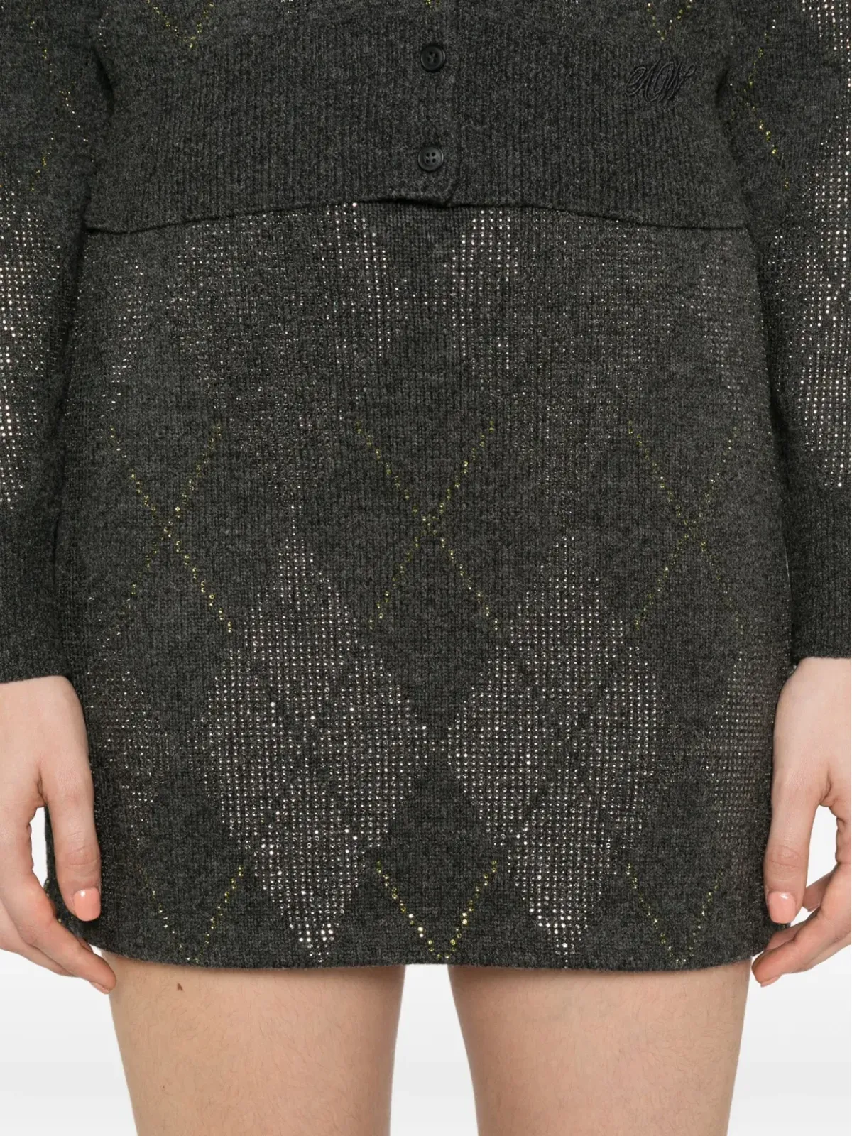 Alexander Wang アーガイル柄Aラインミニスカート - 画像5