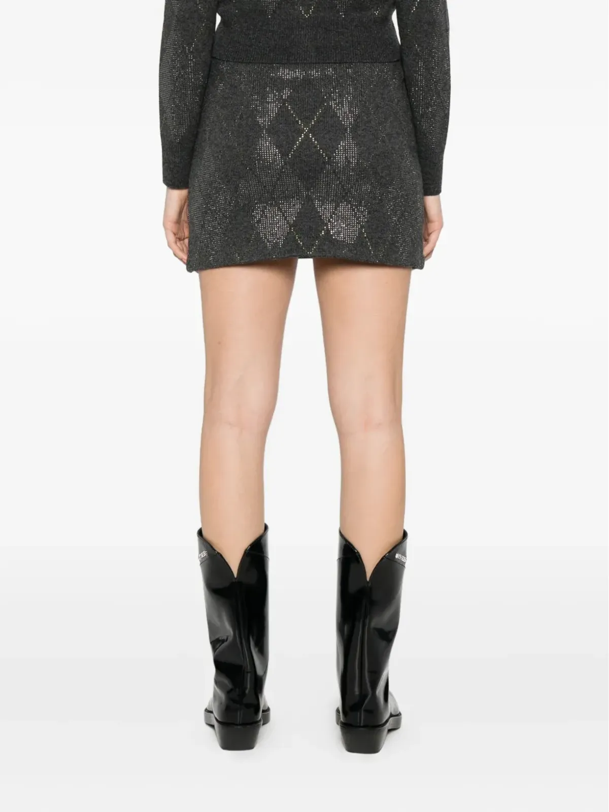 Alexander Wang アーガイル柄Aラインミニスカート - 画像4