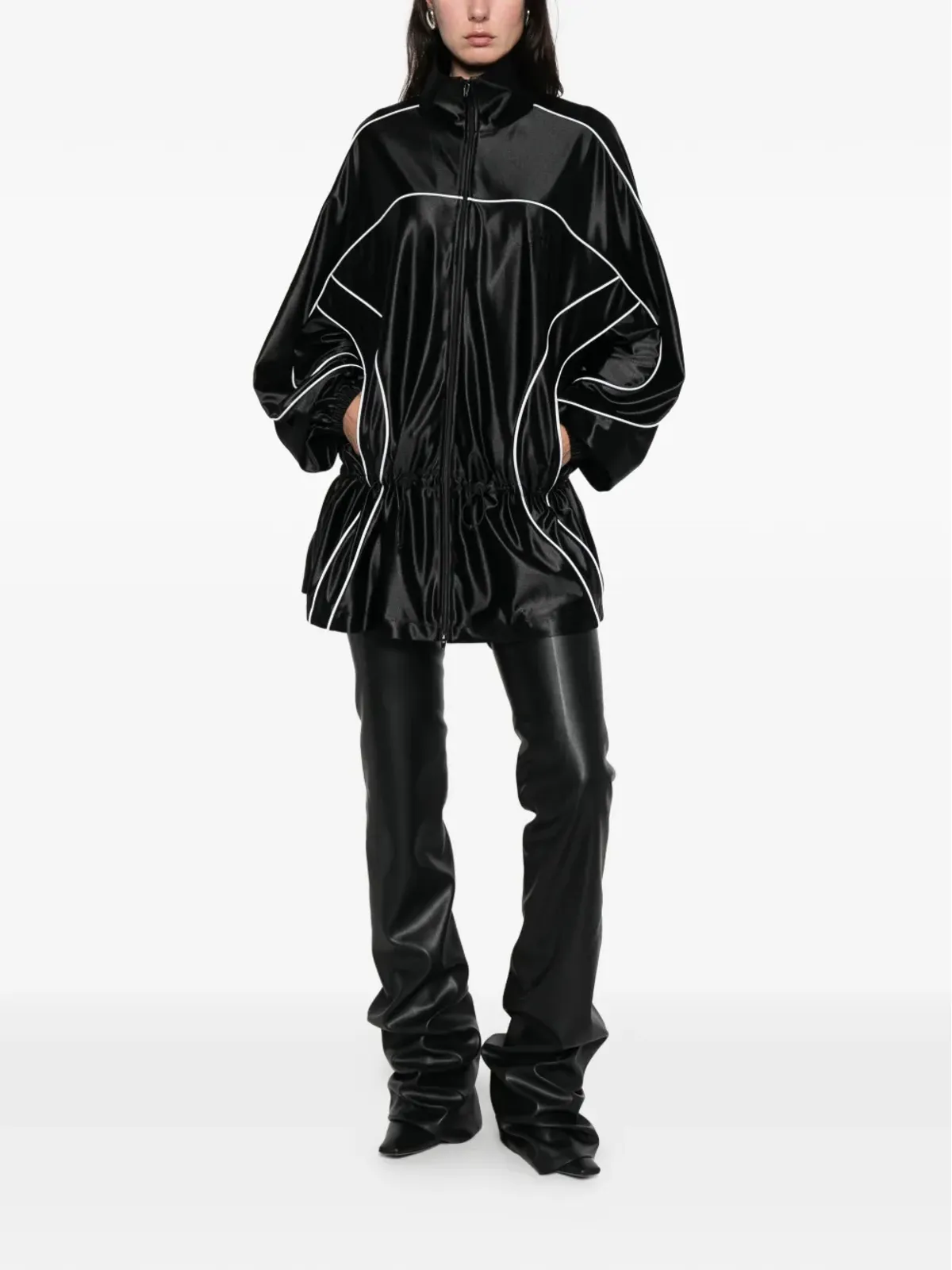 Alexander Wang リフレクティブパイピング ドロップウェスト ミニドレス - 画像2