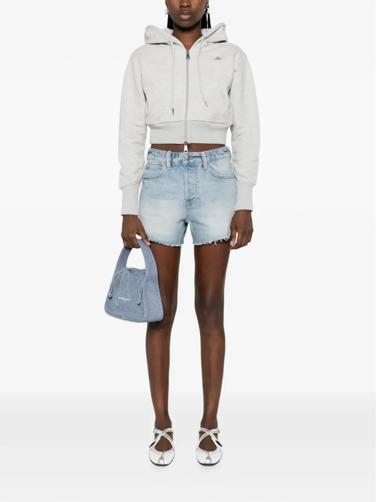 Alexander Wang ファイブポケット ベルトループショーツ ブルー - 画像2