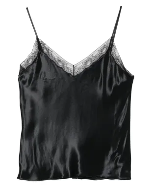 Alberta Ferretti レーストリム入りサテントップ ブラック - サムネイル1