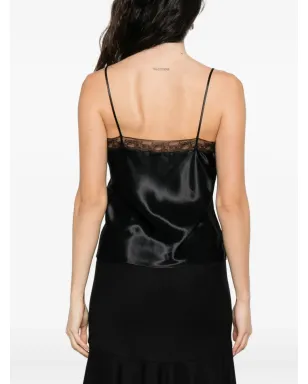 Alberta Ferretti レーストリム入りサテントップ ブラック - サムネイル4