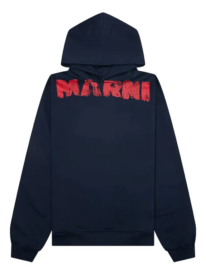 Marni Marni ブラッシュストローク ロゴプリント フーディーの商品画像