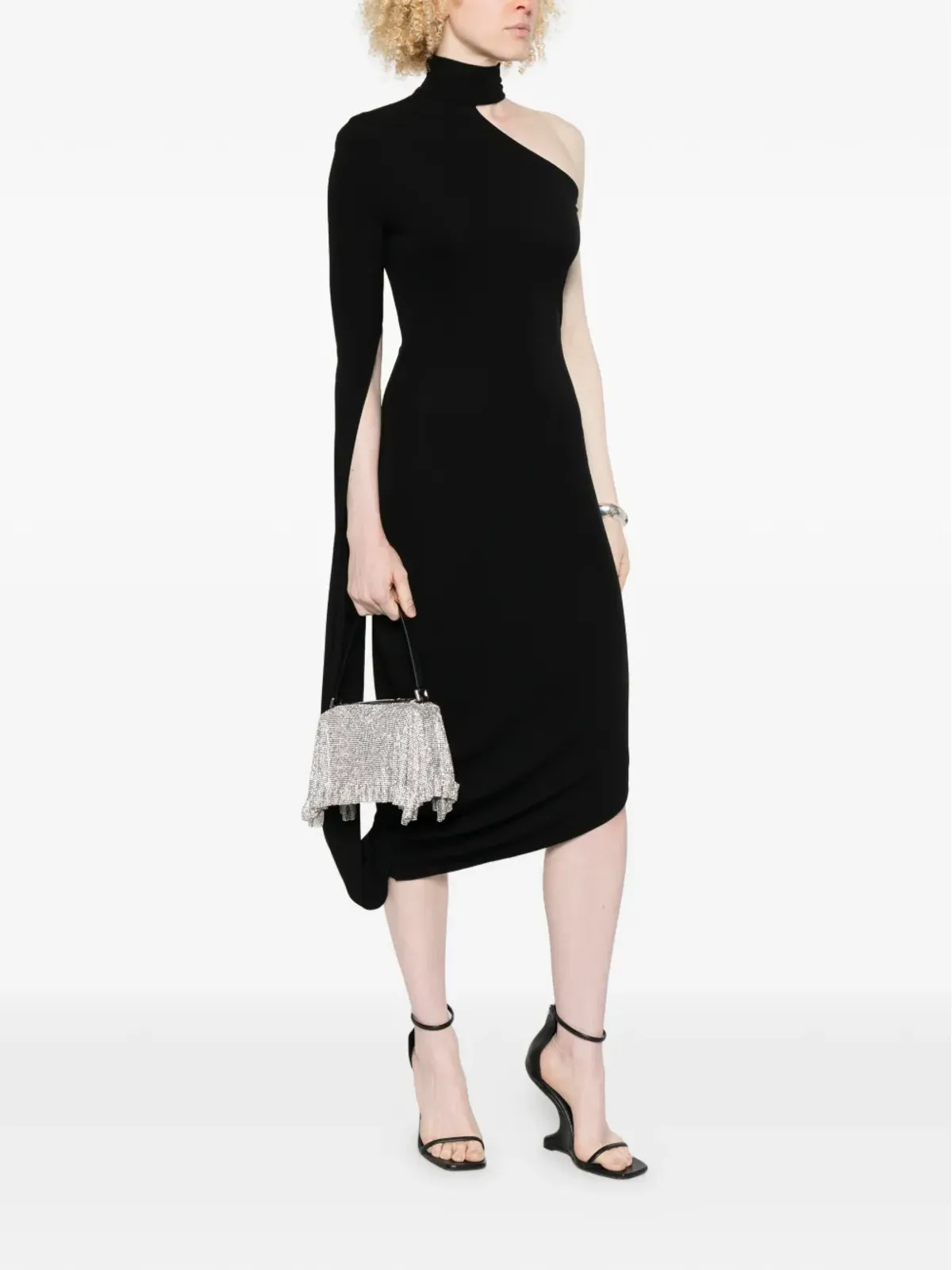 Alexander Wang アシンメトリック ドレープ ミディドレス - 画像2