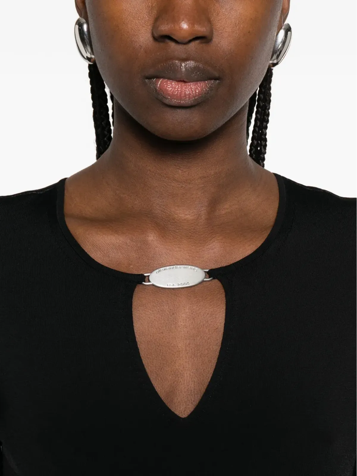 Alexander Wang メタルロゴ Vネック ミニドレス - 画像5