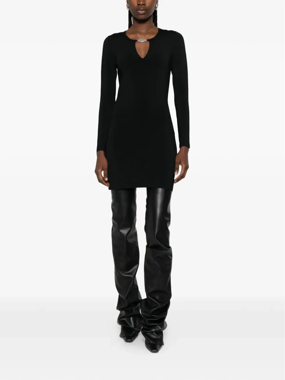 Alexander Wang メタルロゴ Vネック ミニドレス - 画像2