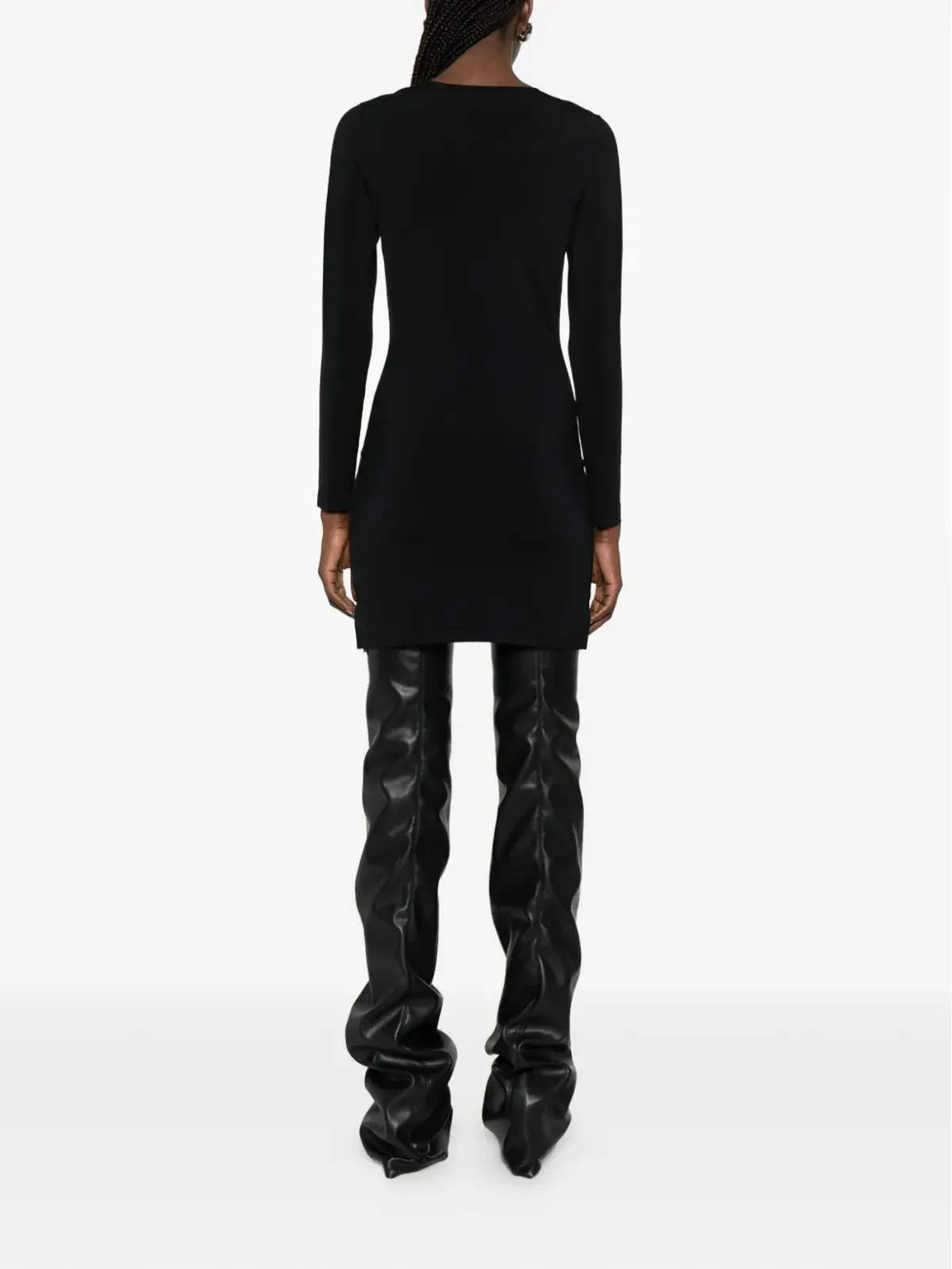 Alexander Wang メタルロゴ Vネック ミニドレス - 画像4