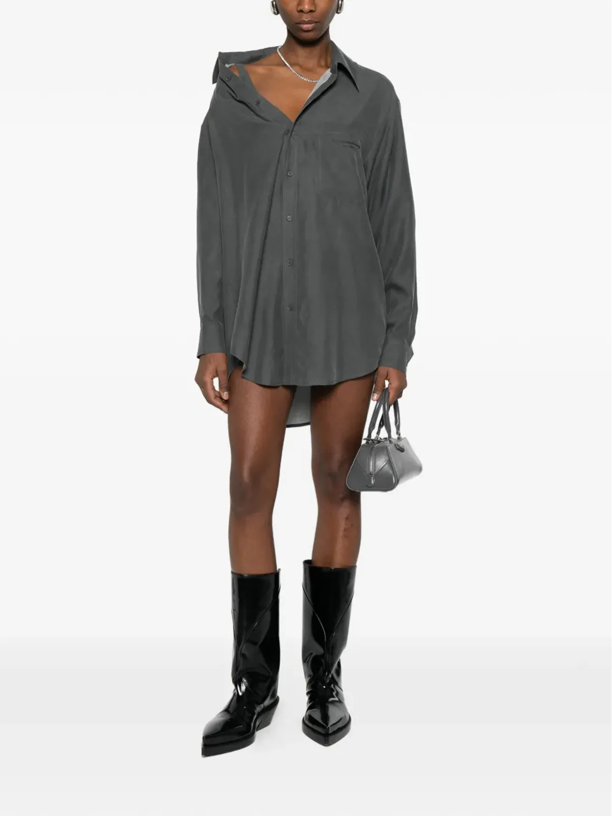Alexander Wang オフショルシャツミニドレス - 画像2