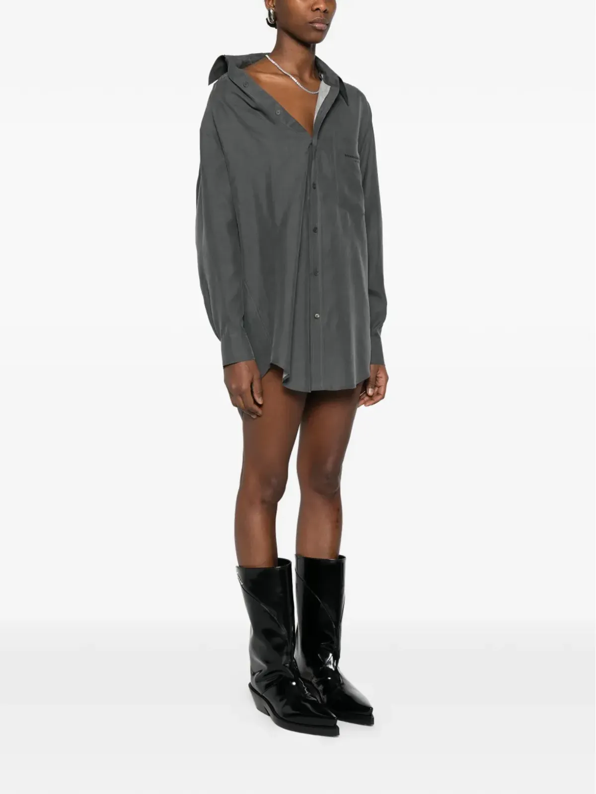 Alexander Wang オフショルシャツミニドレス - 画像3