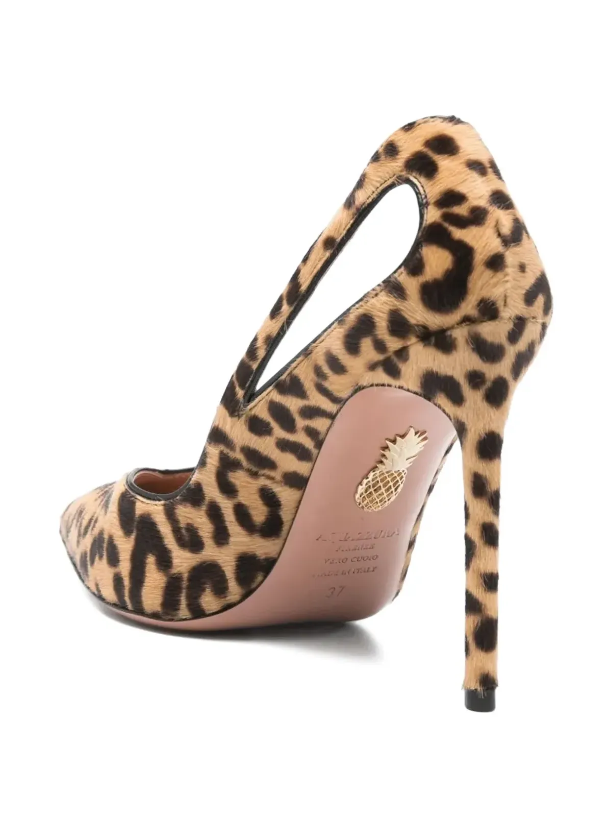 Aquazzura レオパード柄カットアウトパンプス - 画像4