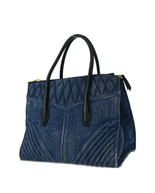 Miu Miu Pre-Owned デニム バイカーハンドバッグ ブルー - サムネイル3
