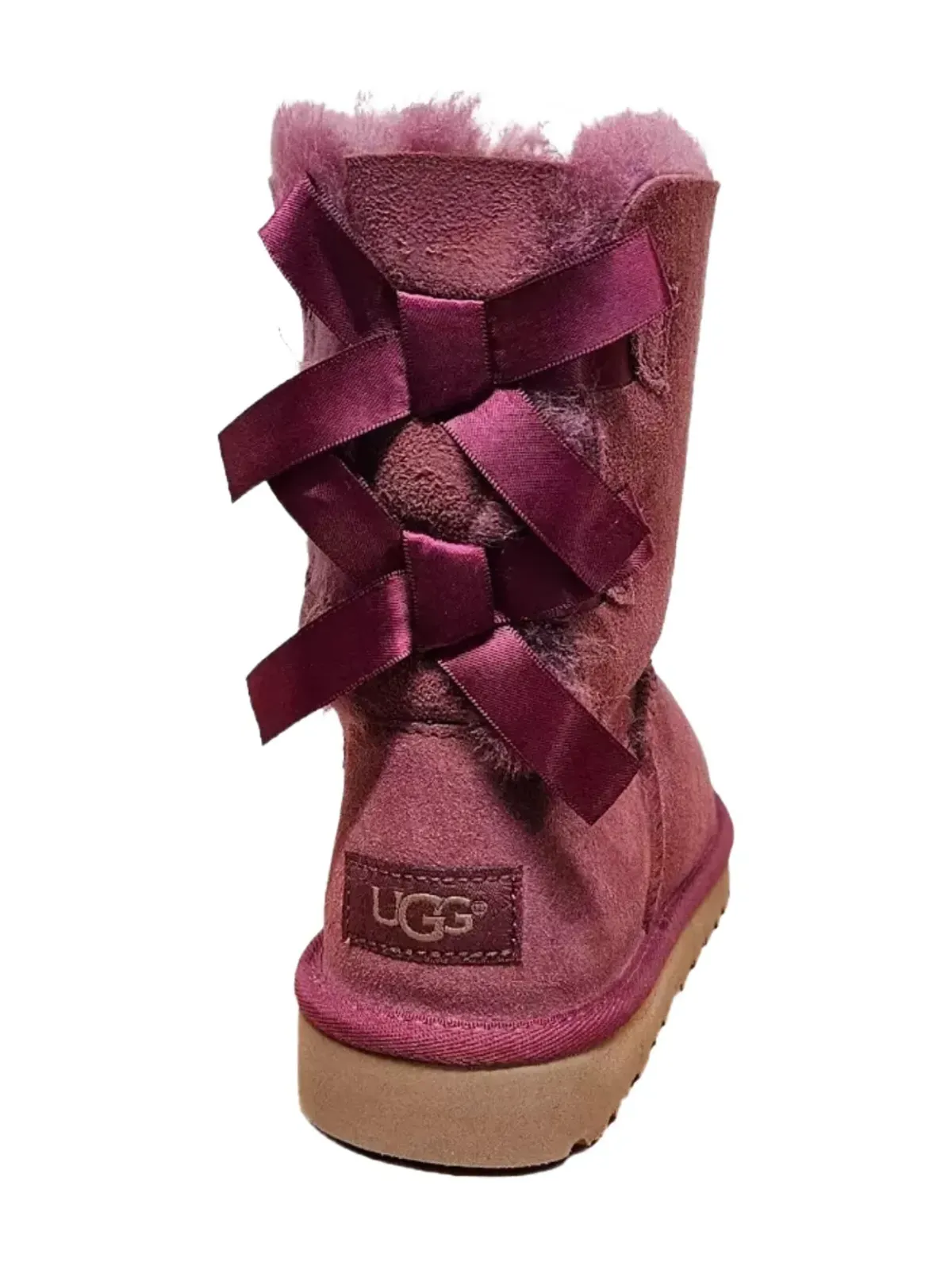 UGG Kids Bailey Bow ブーツ（バーガンディ） - 画像2