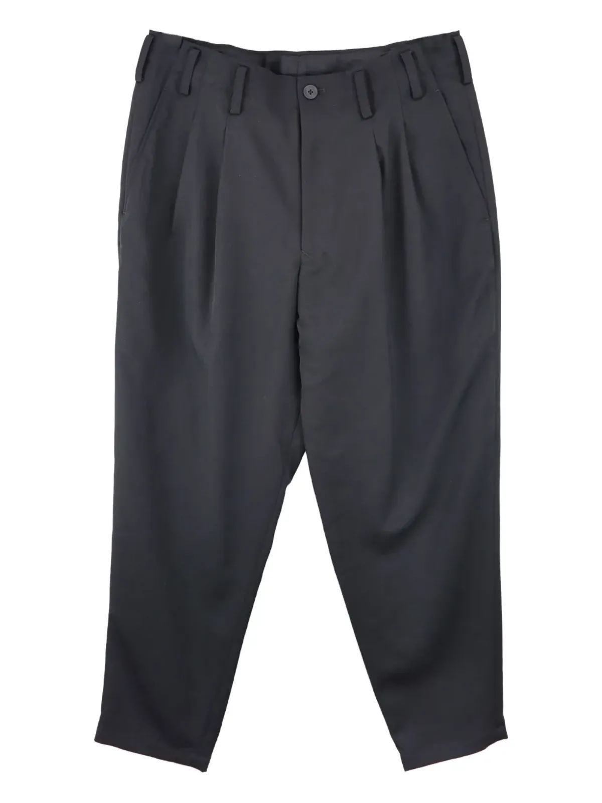 Yohji Yamamoto プリーツウールパンツ ブラック - 画像1
