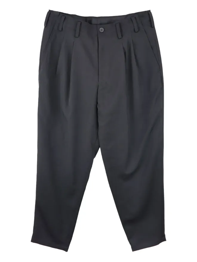 YOHJI YAMAMOTO Yohji Yamamoto プリーツウールパンツ ブラックの商品画像