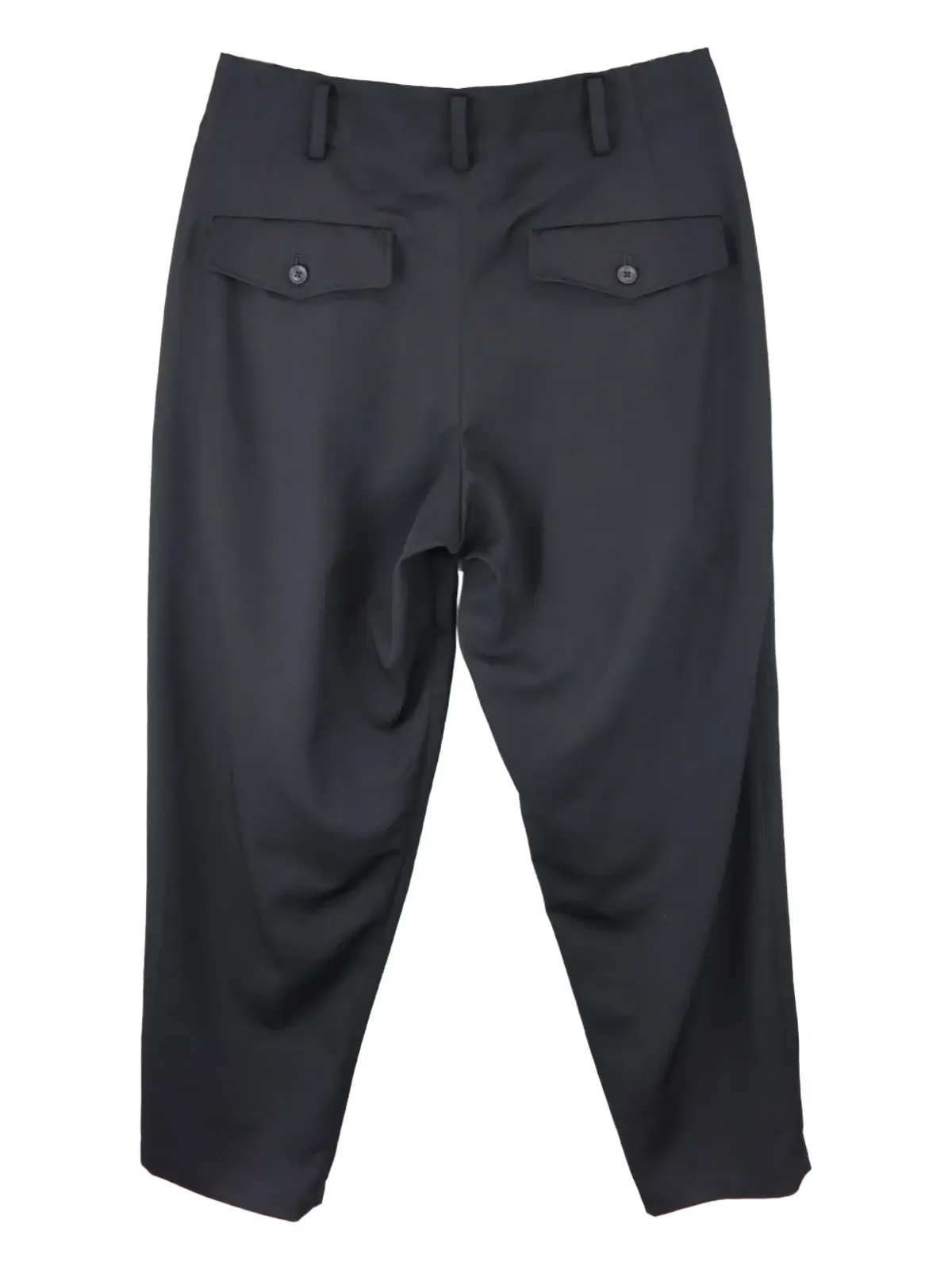 Yohji Yamamoto プリーツウールパンツ ブラック - 画像2