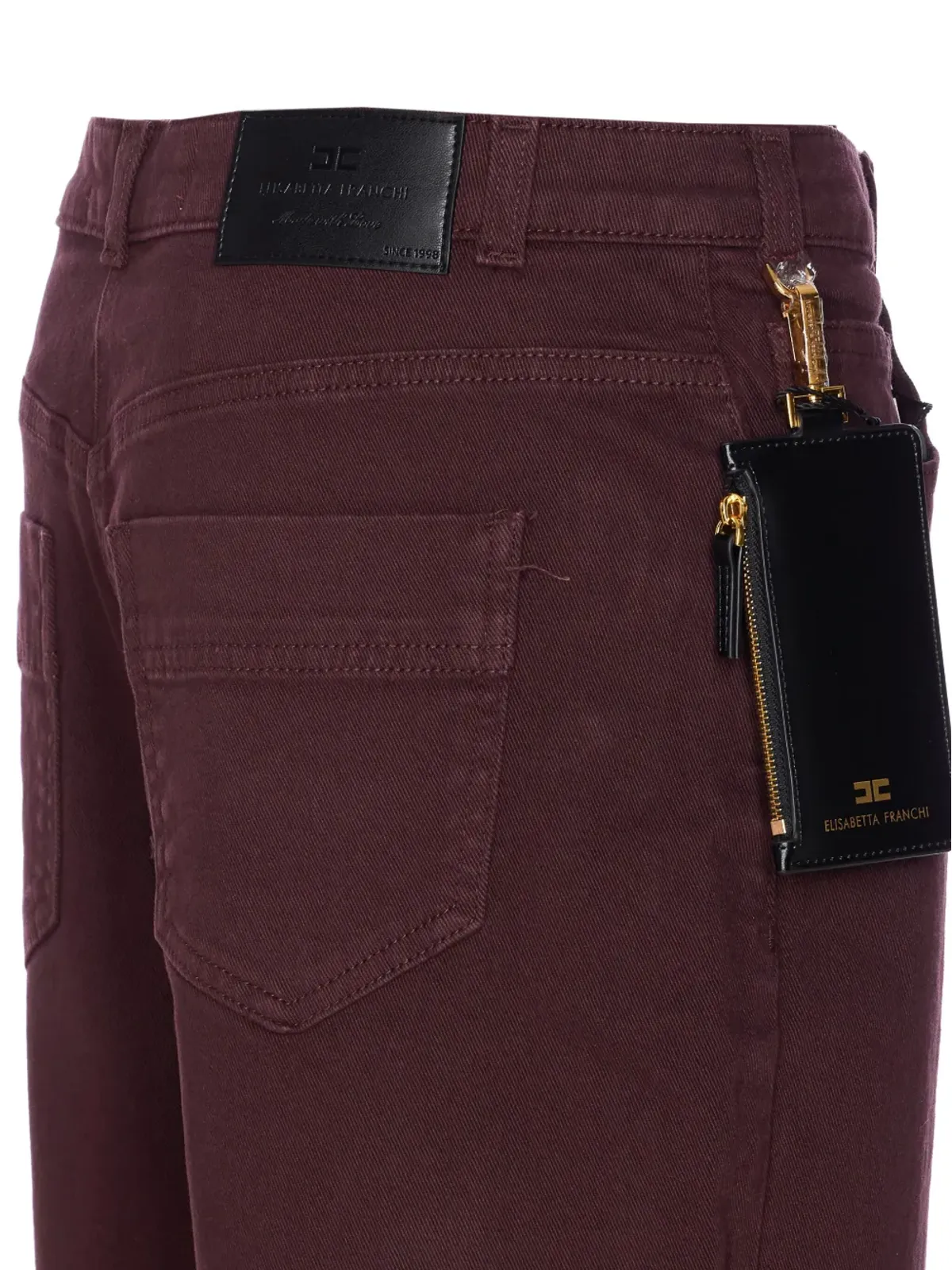 Elisabetta Franchi ロゴプレートカードホルダー付きジーンズ - 画像3