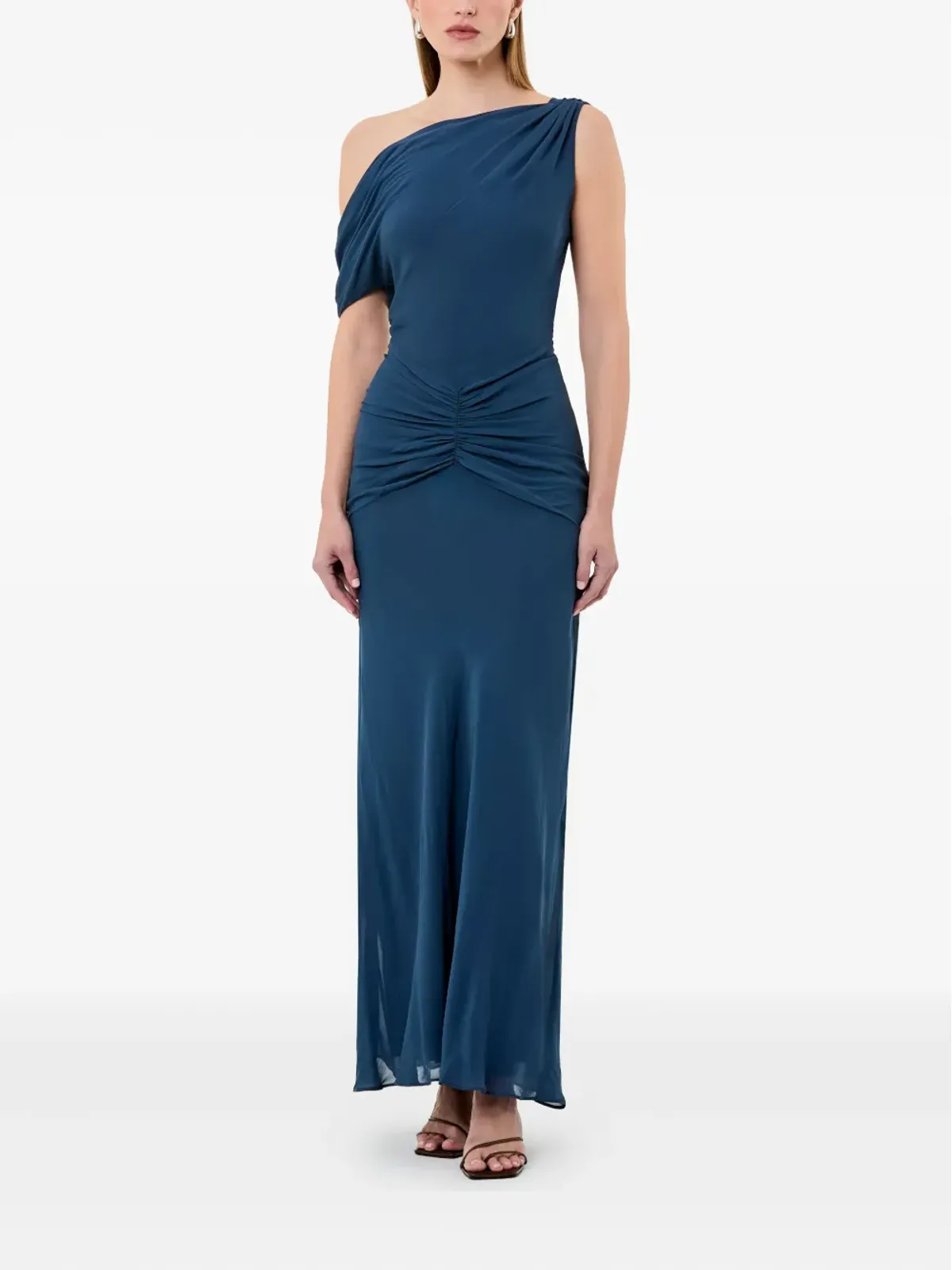 Nicholas Elza one-shoulder draped midi dress - Blue - 画像3