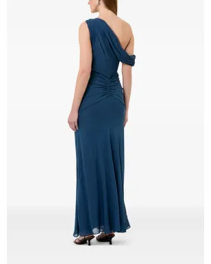 Nicholas Elza one-shoulder draped midi dress - Blue - サムネイル4
