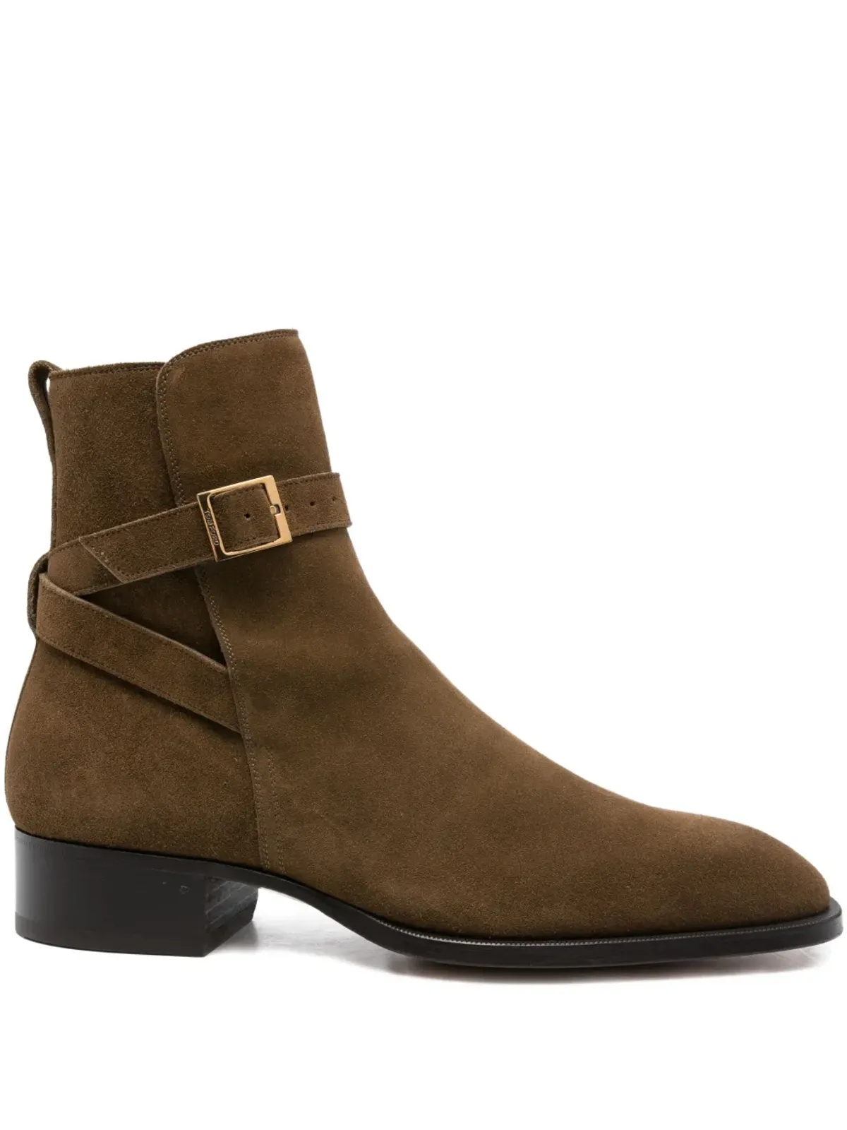 TOM FORD バックルストラップ付きスエードブーツ - 画像1