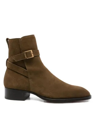 TOM FORD バックルストラップ付きスエードブーツ - サムネイル1