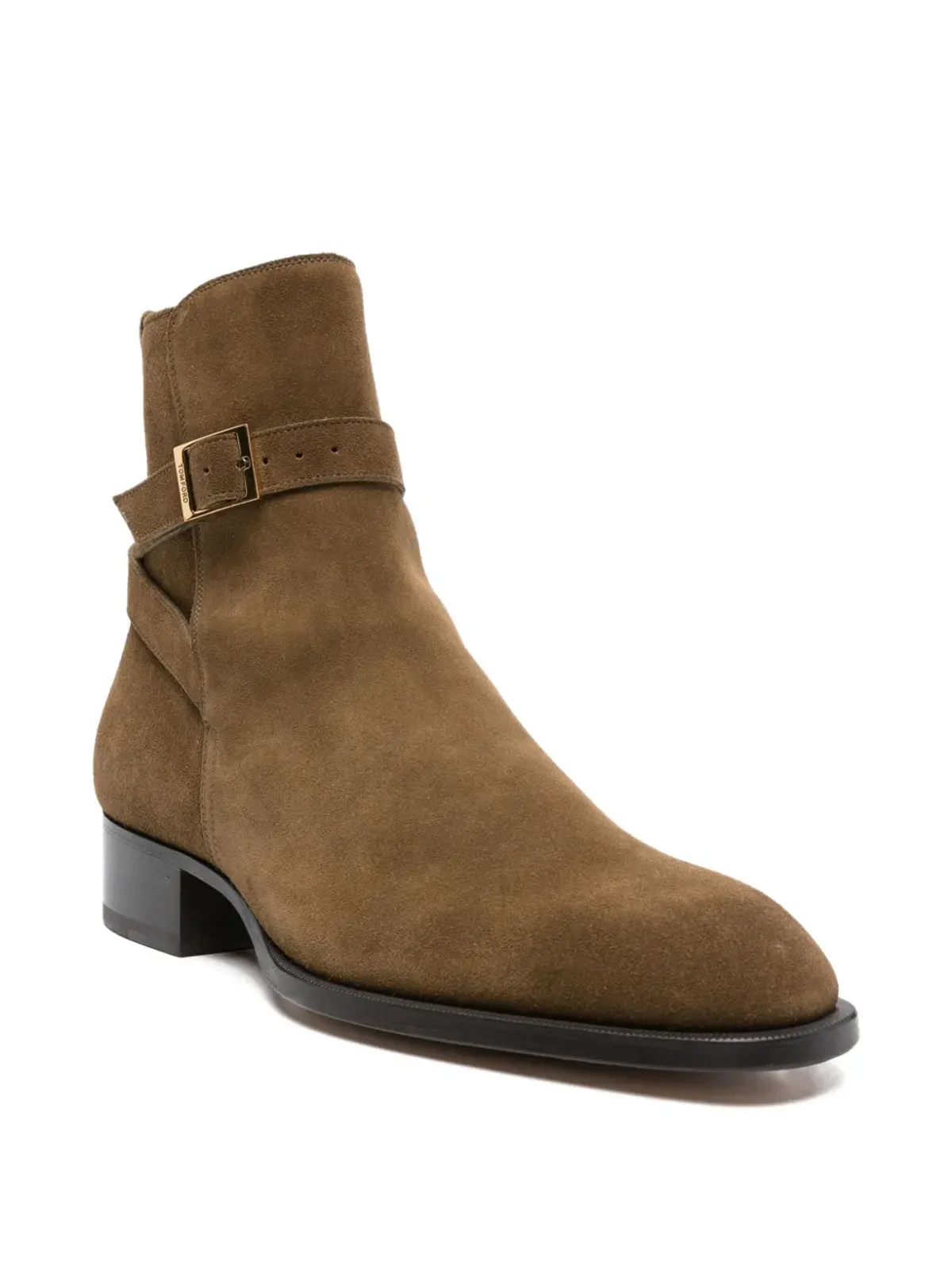 TOM FORD バックルストラップ付きスエードブーツ - 画像2