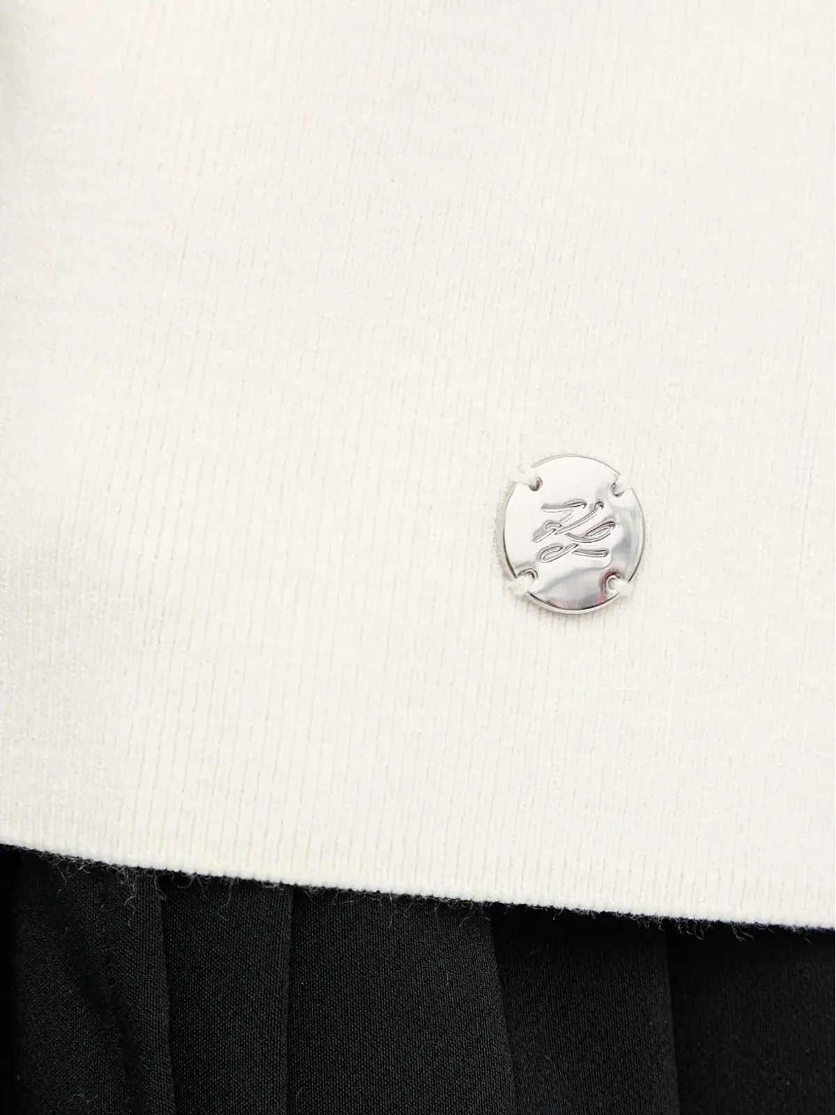 Karl Lagerfeld ジップフロント ポロトップ - White - 画像5