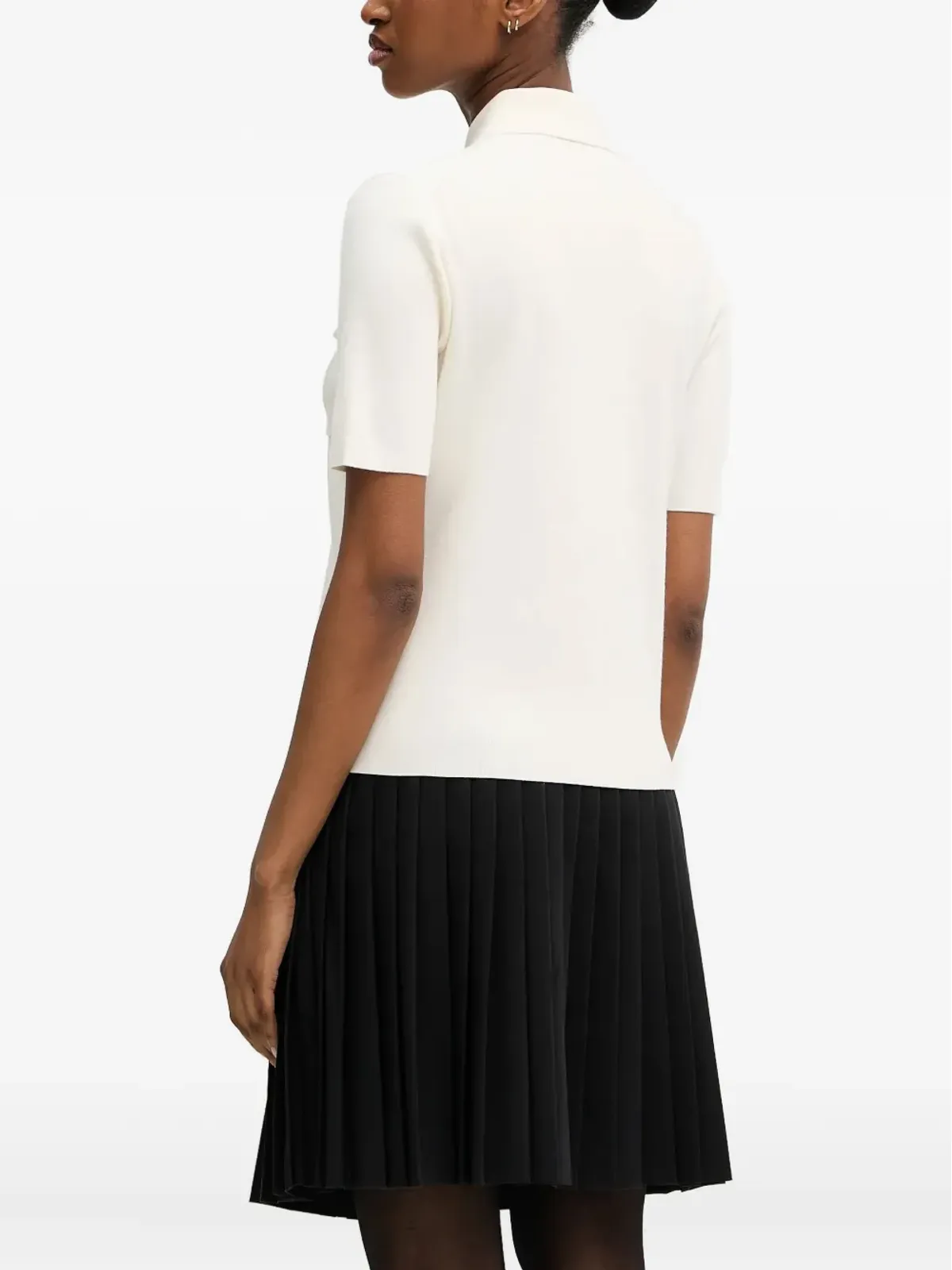 Karl Lagerfeld ジップフロント ポロトップ - White - 画像3