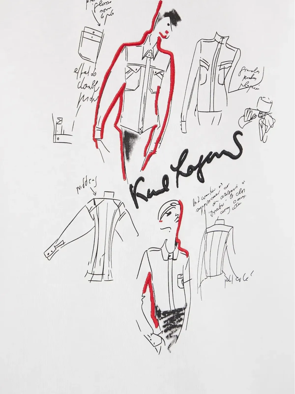 Karl Lagerfeld スケッチプリントTシャツ - 画像5