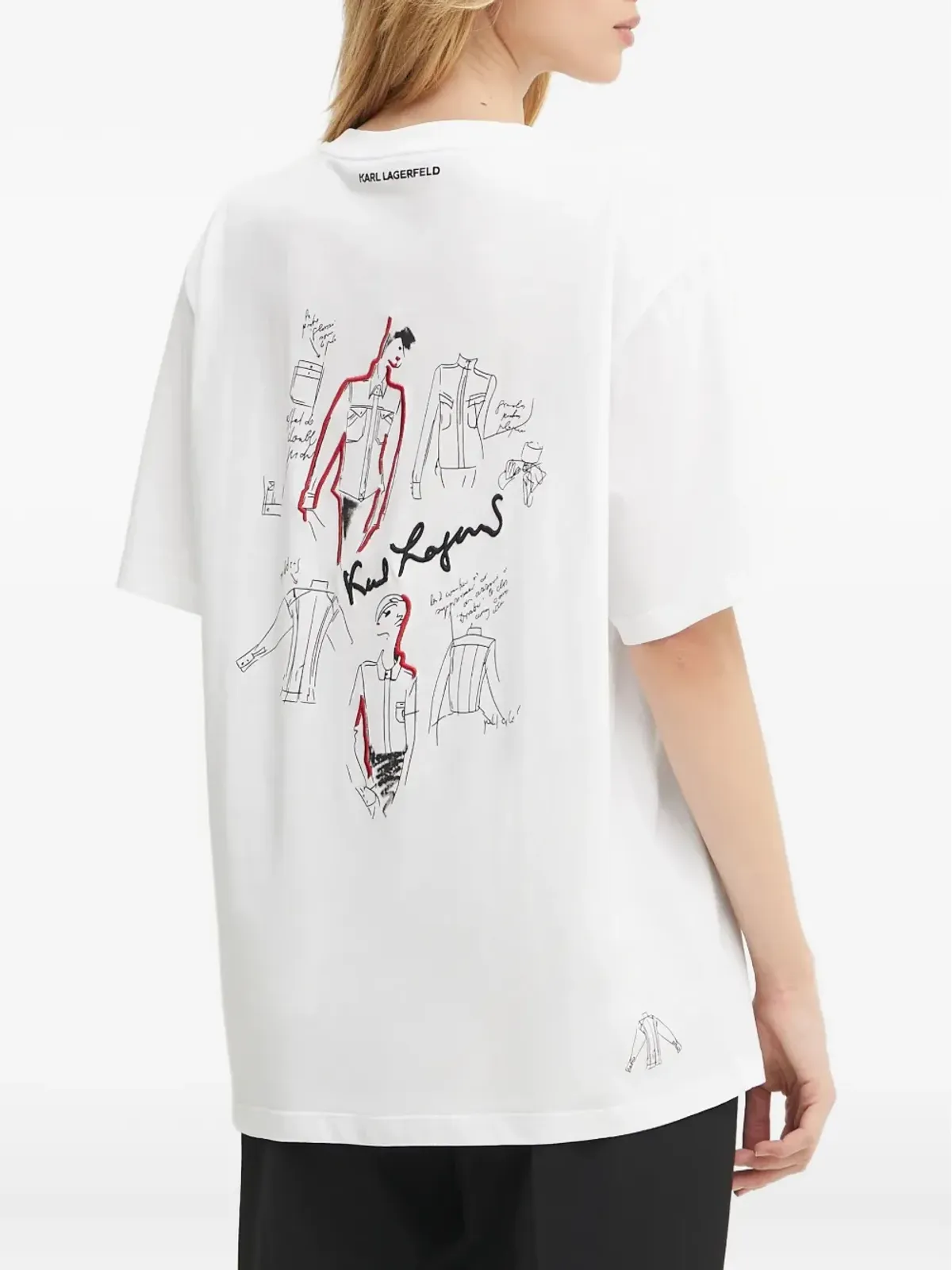 Karl Lagerfeld スケッチプリントTシャツ - 画像3