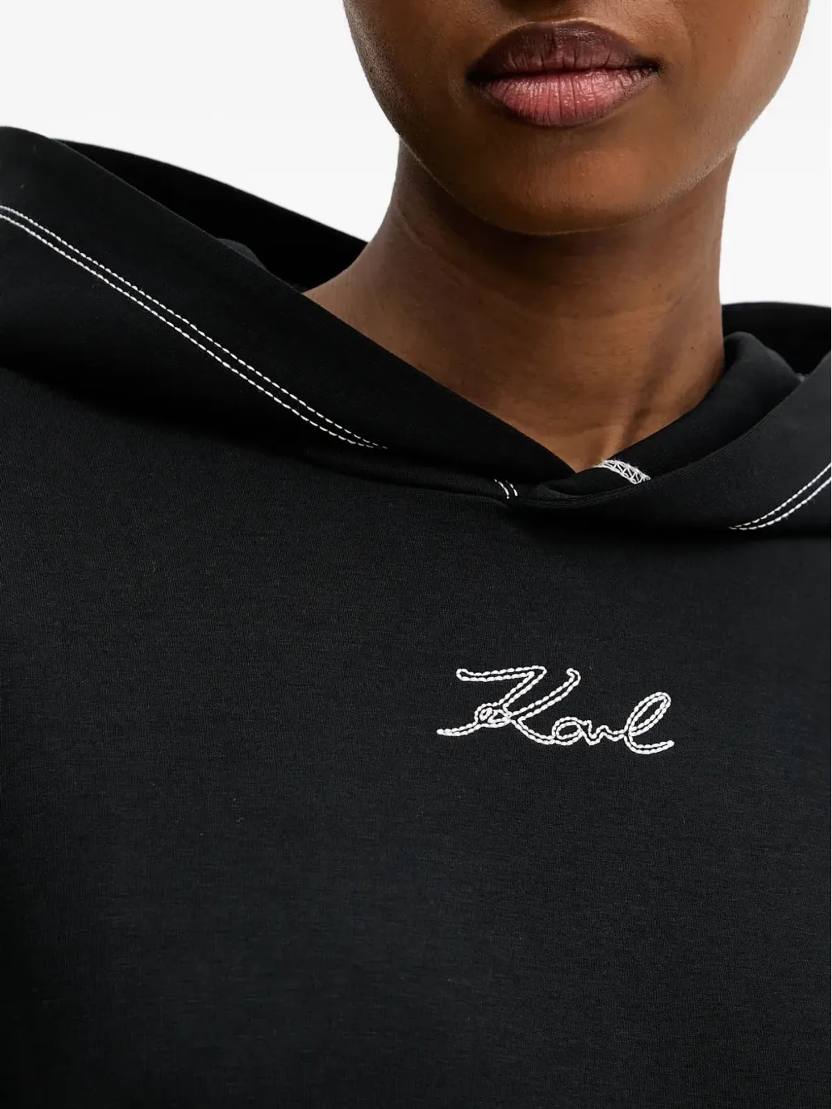 Karl Lagerfeld 刺繍ロゴ パーカー - 画像4