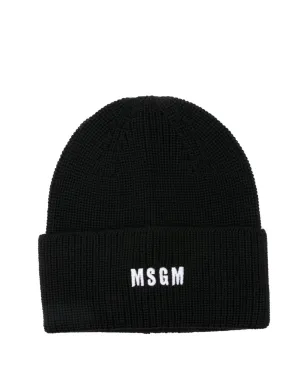 MSGM ロゴ刺繍リブ編みビーニー - サムネイル1