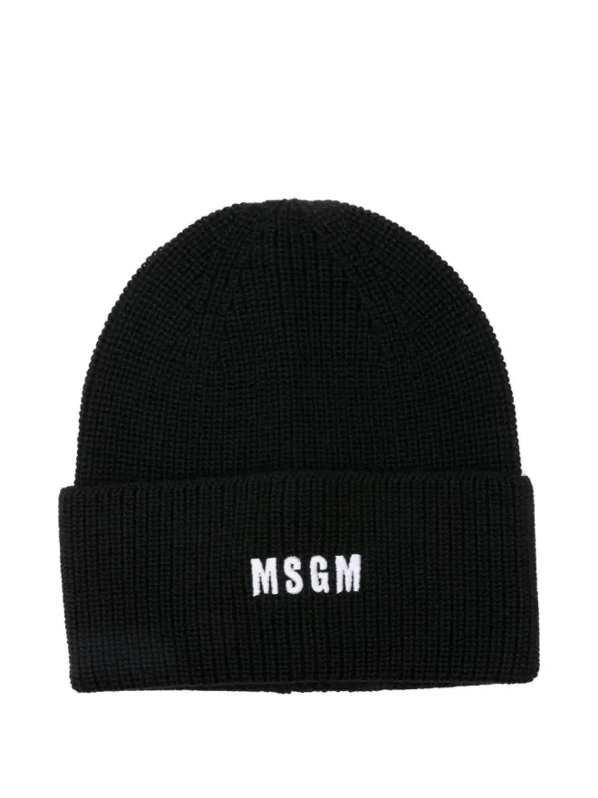 MSGM MSGM ロゴ刺繍リブ編みビーニーの商品画像
