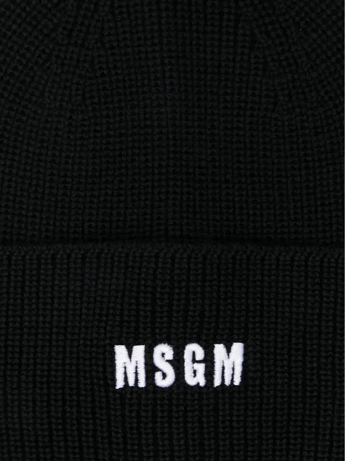 MSGM ロゴ刺繍リブ編みビーニー - 画像2