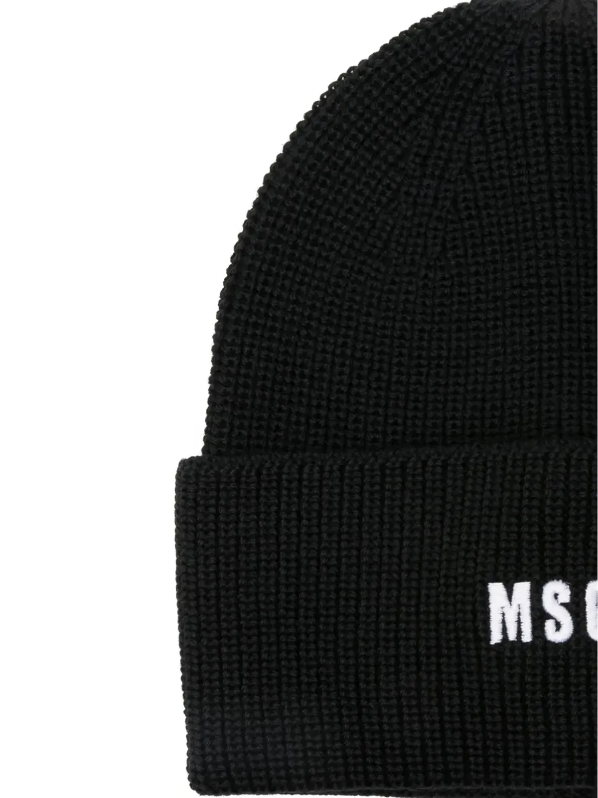 MSGM ロゴ刺繍リブ編みビーニー - 画像3