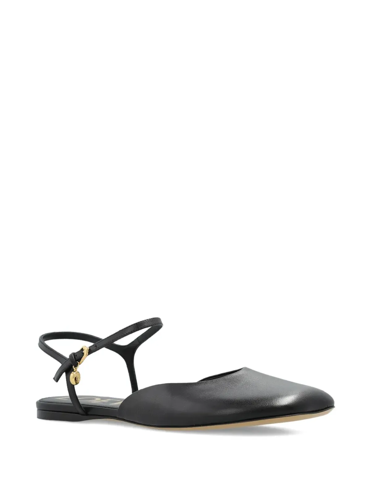 LOEWE アンクルストラップ レザー トレーナー ブラック - 画像2