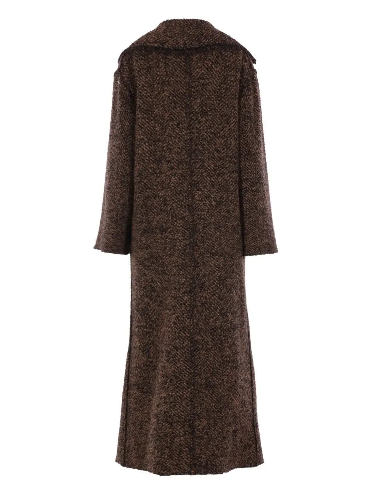 Alberta Ferretti ヘリンボーン柄ボタンコート - 画像2