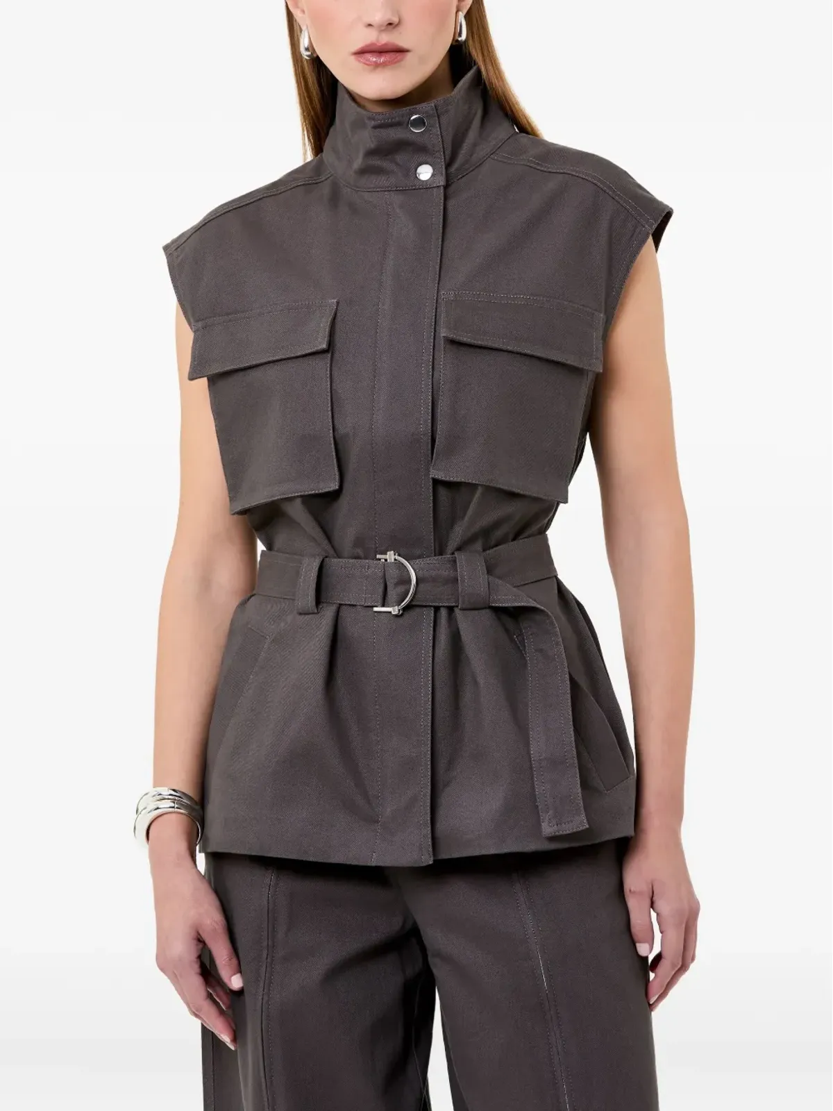 Nicholas ダンナ ベルト付きカーゴポケットベスト - 画像5