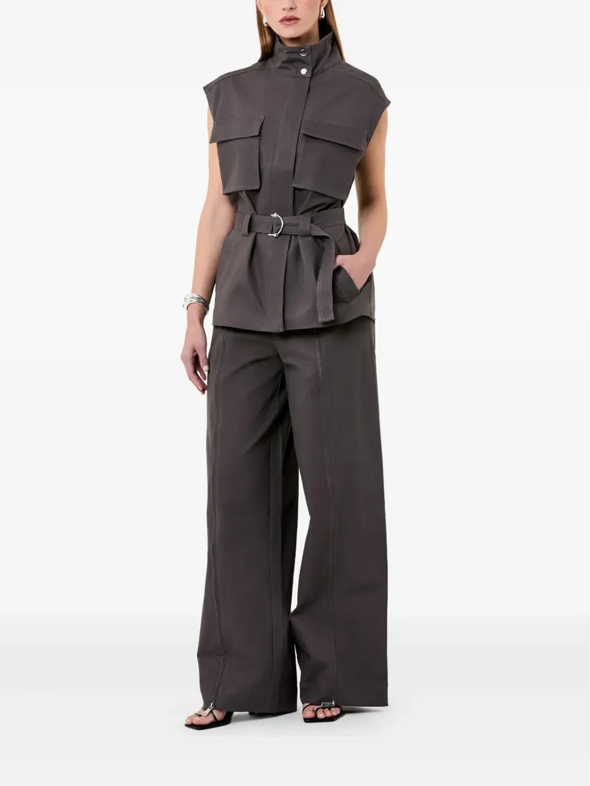 Nicholas ダンナ ベルト付きカーゴポケットベスト - 画像3