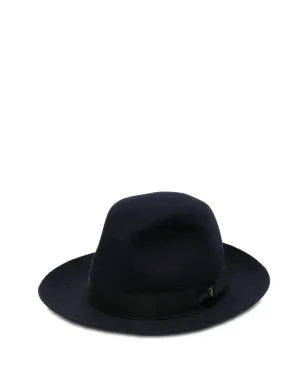 Borsalino ワイドブリムリボンハット - ブルー - サムネイル1
