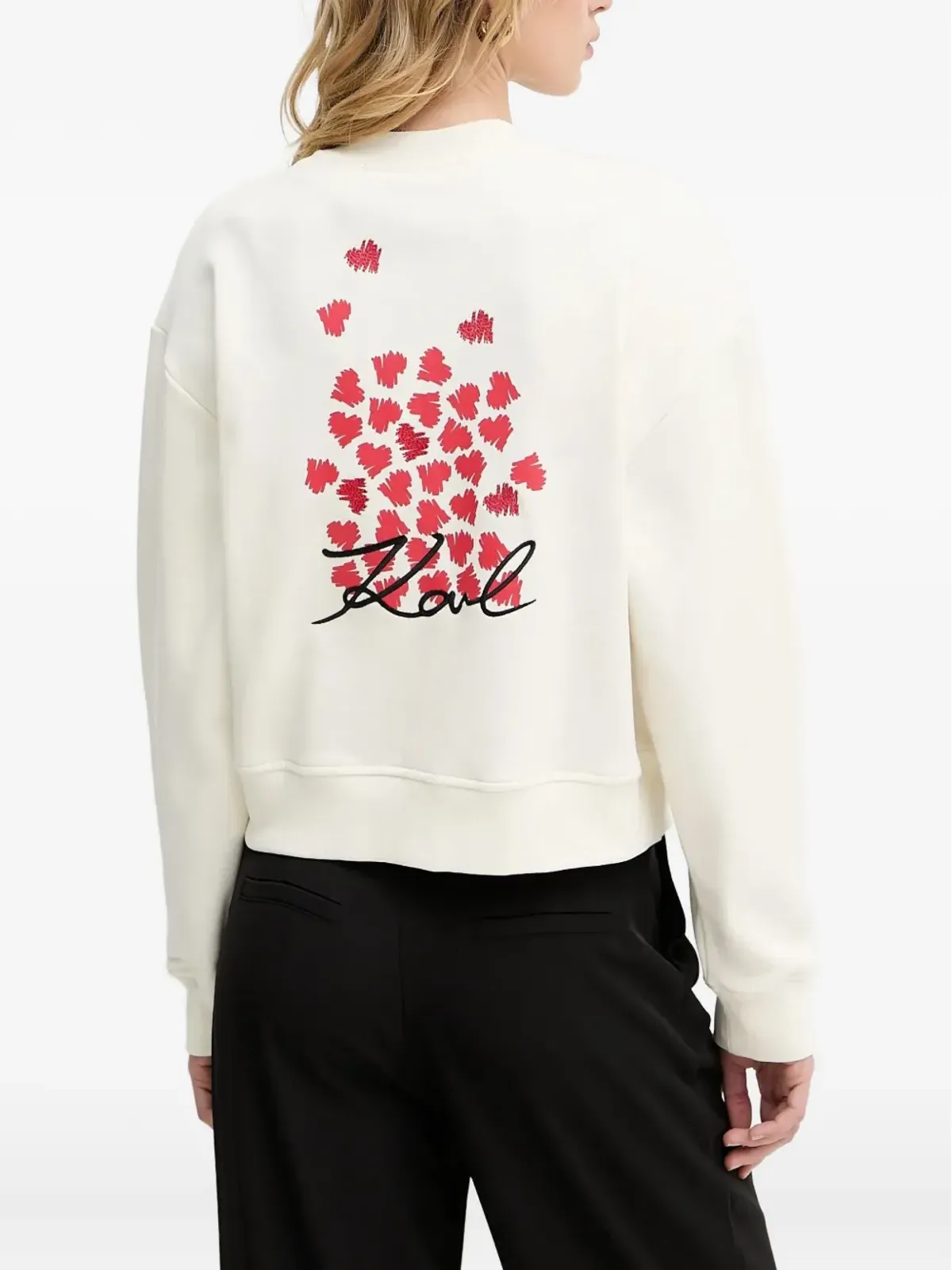 Karl Lagerfeld ハート刺繍ボンバージャケット - 画像4