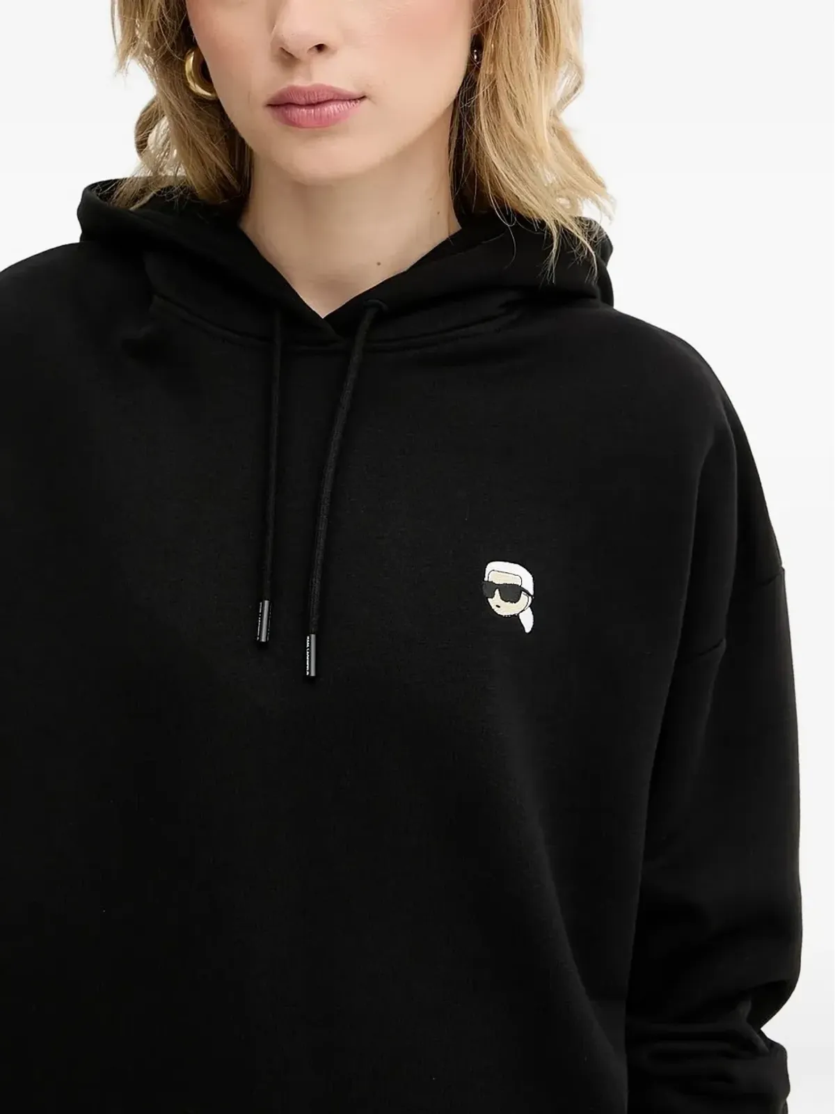 Karl Lagerfeld ロゴディテール フーディ - ブラック - 画像4