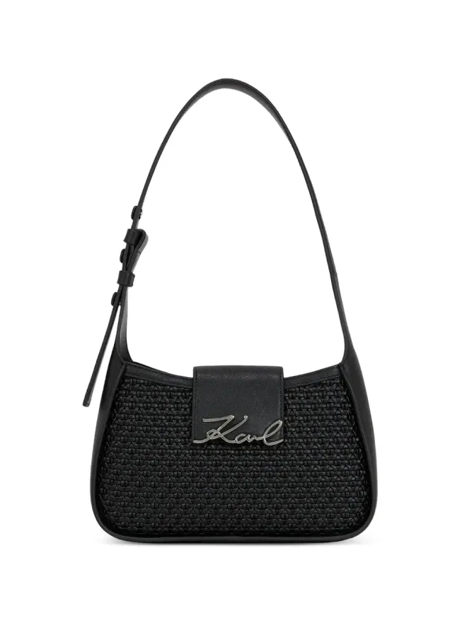 Karl Lagerfeld Karl Lagerfeld 編み込みショルダーバッグ ブラックの商品画像